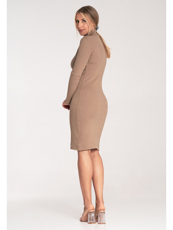 FIGL FIGLFIGL Vestito di maglia M1042 Beige Slim Fit