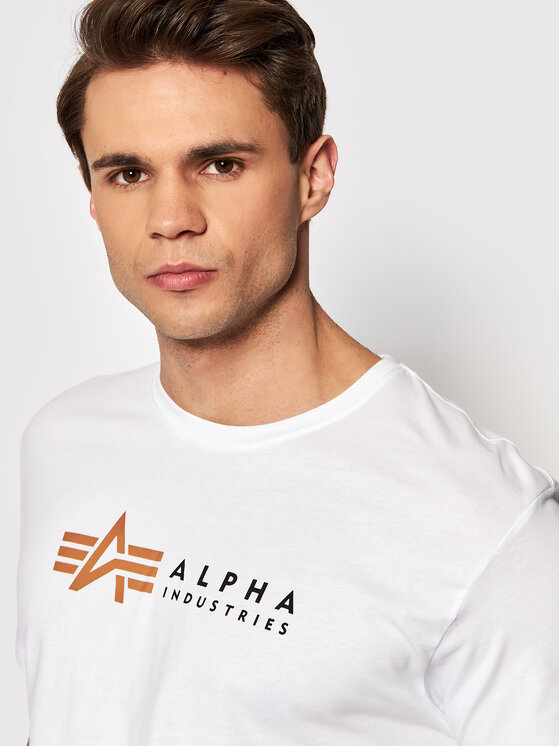 Alpha Industries Alpha Industries T-Shirt Alpha Label 118502 Biały Regular Fit