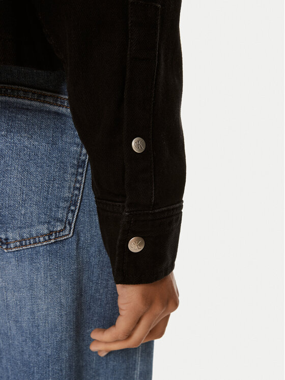 Calvin Klein Jeans Calvin Klein Jeans Džinsinė striukė J20J223674 Juoda Cropped Fit
