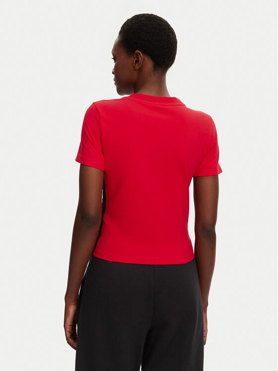 adidas adidas T-krekls Essentials 3-Stripes JE1242 Sarkans Slim Fit