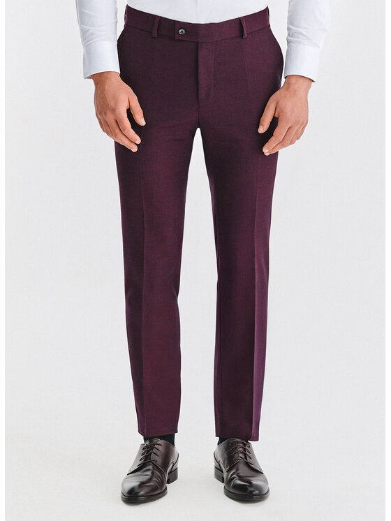 Pako Lorente Pako Lorente Spodnie garniturowe P25WF-6G-014 Bordowy Slim Fit