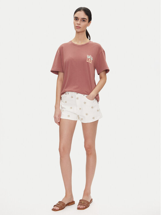 Lee Lee Тишърт Vintage 112363834 Розов Relaxed Fit