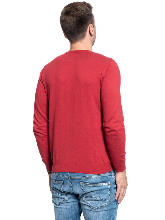 Wrangler Wrangler Sweter CREWNECK KNIT Czerwony Regular Fit