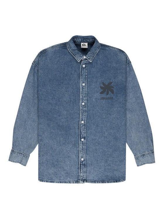 Quiksilver Quiksilver džinsiniai marškiniai Rahmat  EQWWT03150 Mėlyna Regular Fit