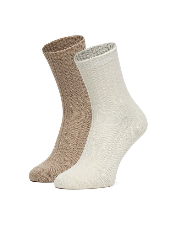 Nine West Șosete lungi CEO_AS_NW_08_W_AW25 (2 PACK) Écru