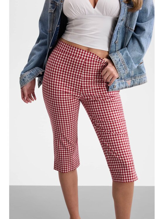 Guess Guess Spodnie materiałowe 182701 Czerwony Slim Fit