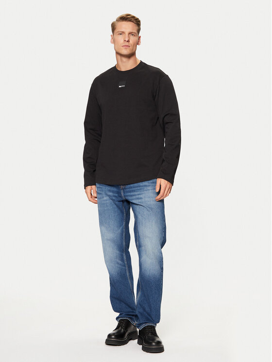 Karl Lagerfeld Jeans Karl Lagerfeld Jeans Marškinėliai ilgomis rankovėmis A1M17043 Juoda Regular Fit