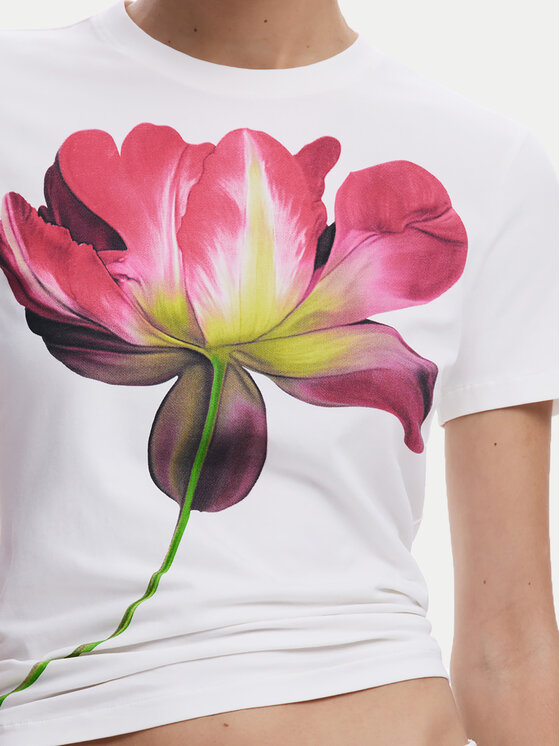 Desigual Desigual T-Shirt Plata 25SWTK24 Εκρού Regular Fit