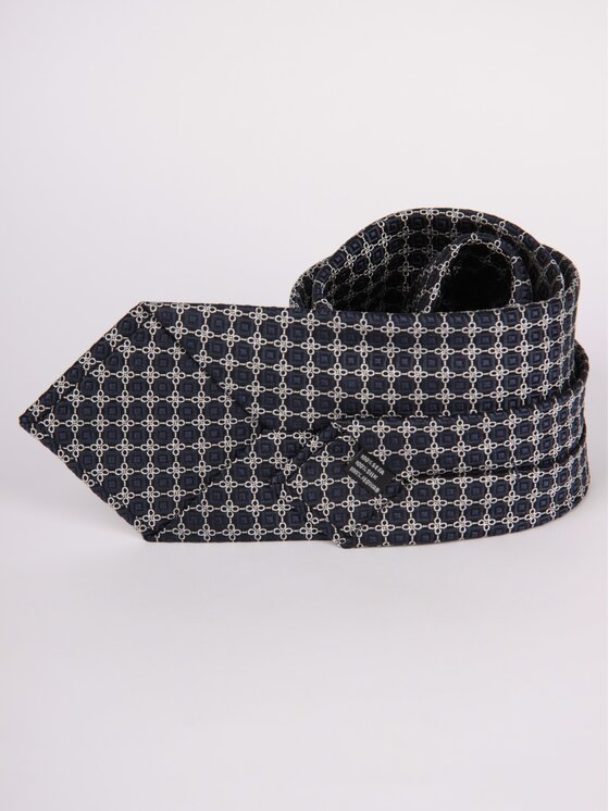 ELSNER ELSNER Krawat JEDWAB ŻAKARD A0877 Granatowy