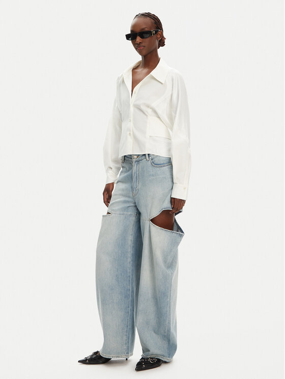PINKO PINKO Košile Controvento 104594 A2BT Bílá Relaxed Fit