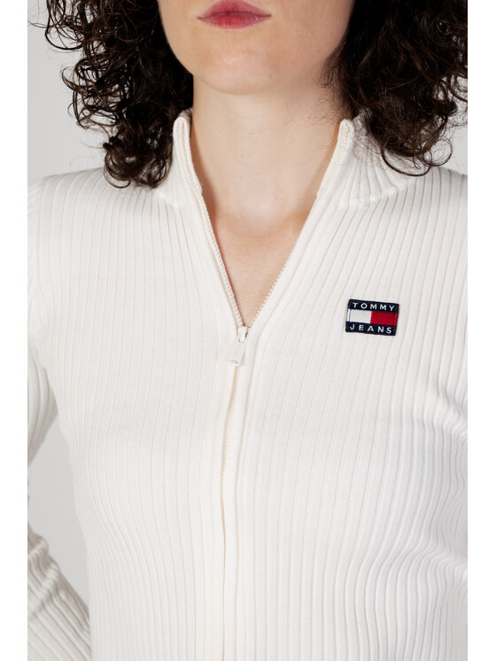Tommy Jeans Tommy Jeans Maglione TJW BADGE ZIP TRHU S Bianco Regular Fit