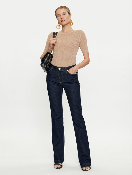 Guess Guess Pulover Belle W4GR15 Z36O0 Bež Regular Fit
