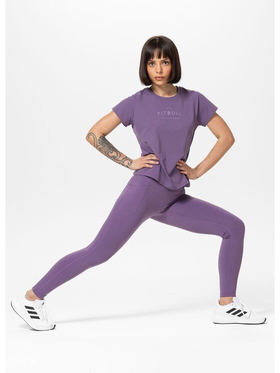 PITBULL PITBULL Legginsy Legginsy sportowe damskie AVENIDA M Fioletowy Regular Fit