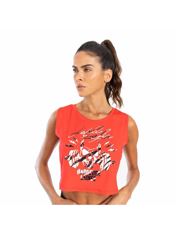 LaBellaMafia LaBellaMafia Top LABELLAMAFIA CROPPED HARDCORE LADIES RED Czerwony Regular Fit