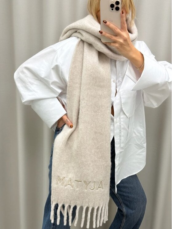 Magda Matyja Magda Matyja Szal SWISS SCARF Beżowy