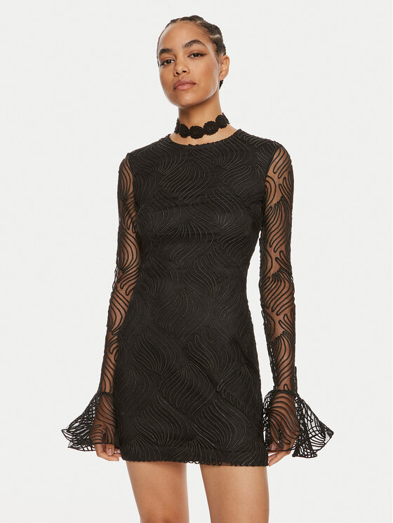 ROTATE ROTATE Kokteilinė suknelė Rositana 112947100 Juoda Slim Fit