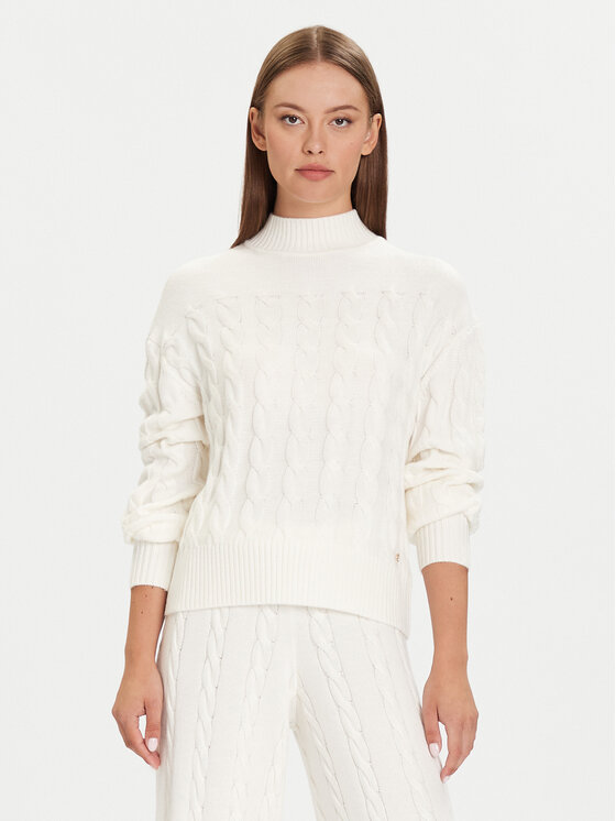 Guess Guess Krekls ar augstu apkakli W5BR30 Z1192 Écru Relaxed Fit