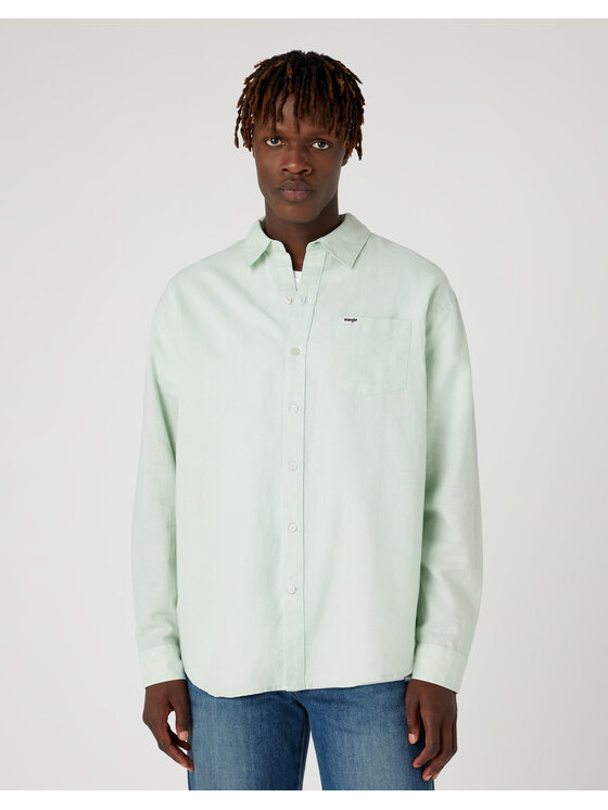 Wrangler Wrangler Hemd W5D6LOX6U 112330800 Türkisfarben Relaxed Fit