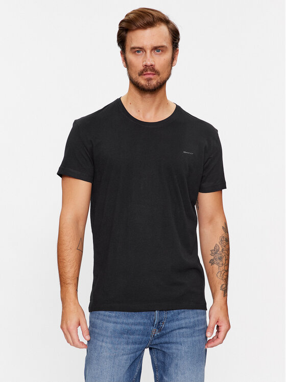 Gant Gant Komplekt kahest t-särgist C-Neck 2 Pack 900002008 Must Regular Fit