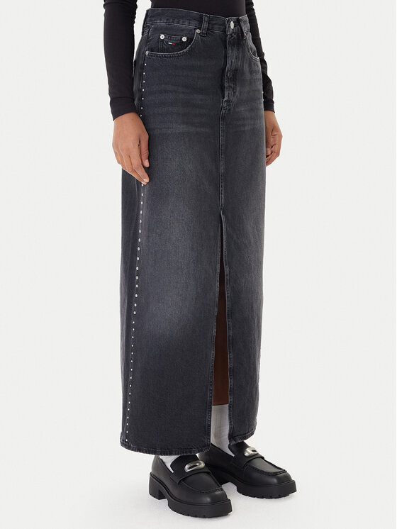 Tommy Jeans Tommy Jeans Fustă de blugi Layla DW0DW21576 Negru Regular Fit