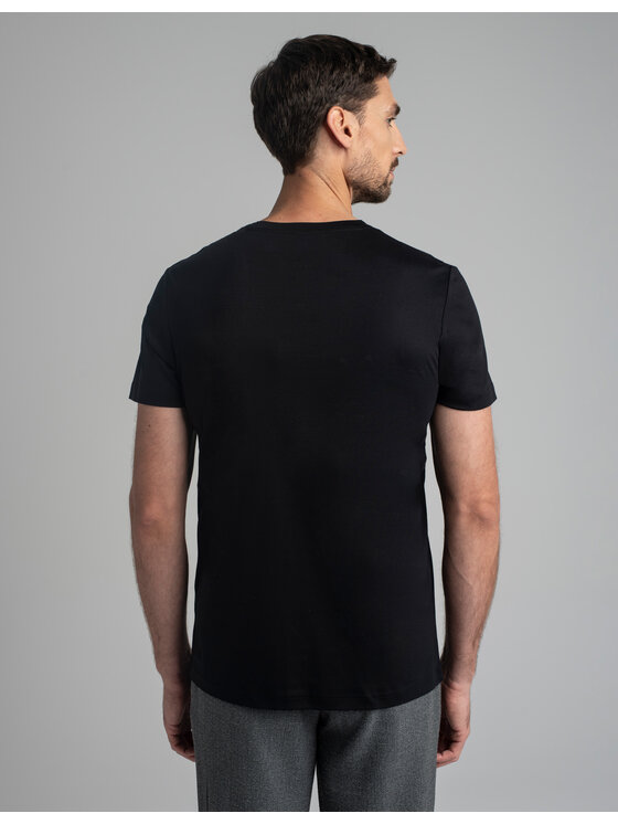 Borgio Borgio T-Shirt Milan_c Czarny Slim Fit