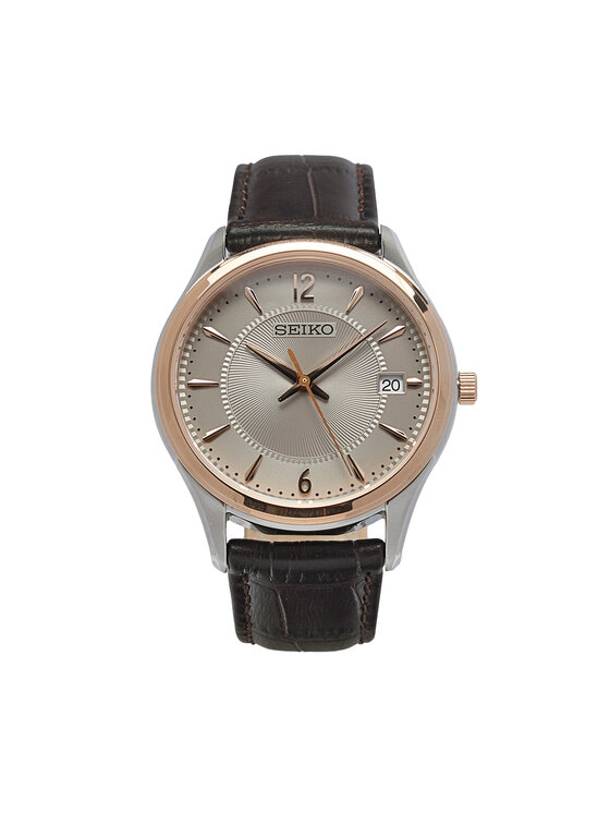 Seiko Seiko Ročna ura Classic SUR422P1 Rjava