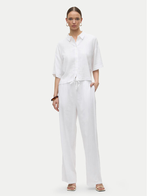 Vero Moda Vero Moda Spodnie materiałowe Linn 10305091 Biały Loose Fit