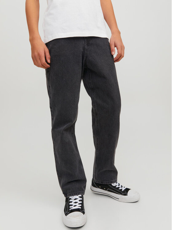 Jack&Jones Junior Džinsi 12217782 Melns Relaxed Fit