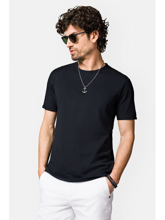 Lancerto Lancerto T-Shirt Zane TS073123000056 Granatowy Regular Fit