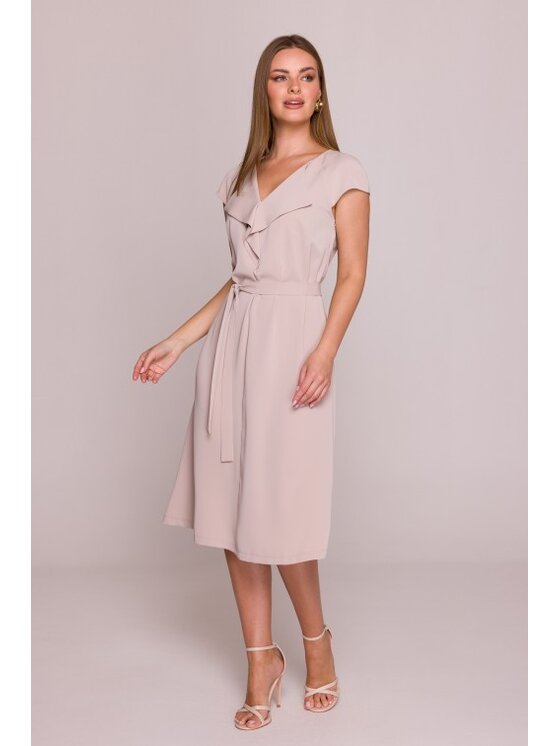 Stylove Stylove Sukienka codzienna S411 Beżowy A-Line Fit