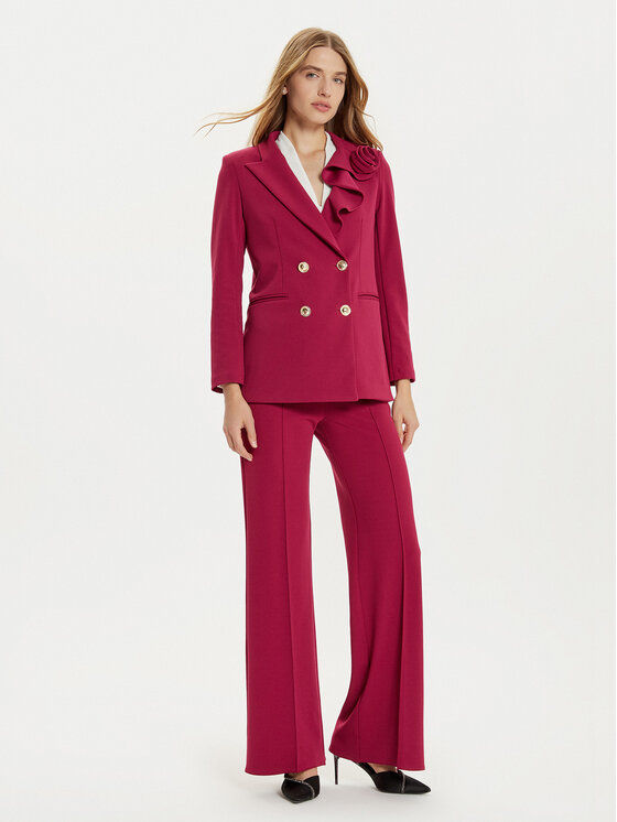 Rinascimento Rinascimento Hlače iz tkanine CFC0121355003 Bordo rdeča Regular Fit