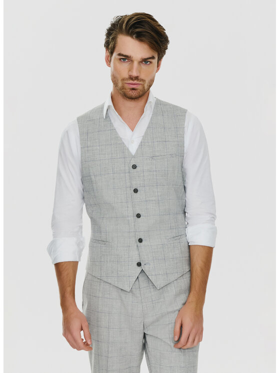 Pako Lorente Pako Lorente Kamizelka P24SF-8G-002 Szary Slim Fit