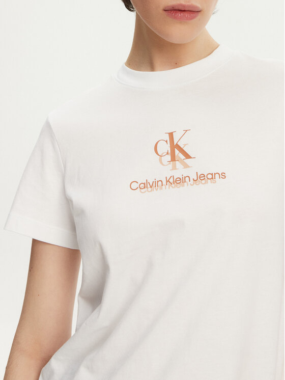 Calvin Klein Jeans Calvin Klein Jeans Póló Shadow Graphic J20J225545 Fehér Regular Fit
