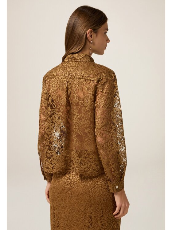 Oltre Oltre Camicia 5019R003182N028 Marrone Cropp Fit