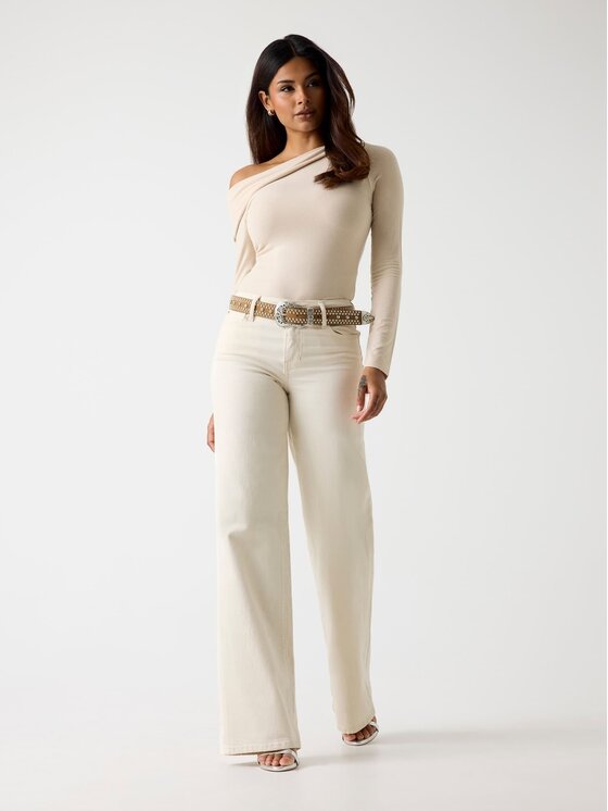 Guess Guess Kalhoty z materiálu 180132 Béžová Slim Fit