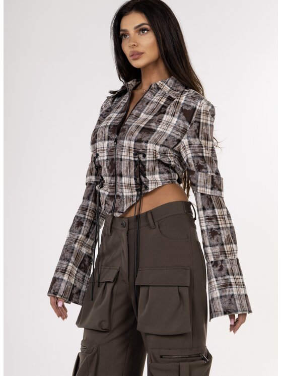 Love Saints Love Saints Koszula L26WF-AT-K03 Brązowy Slim Fit
