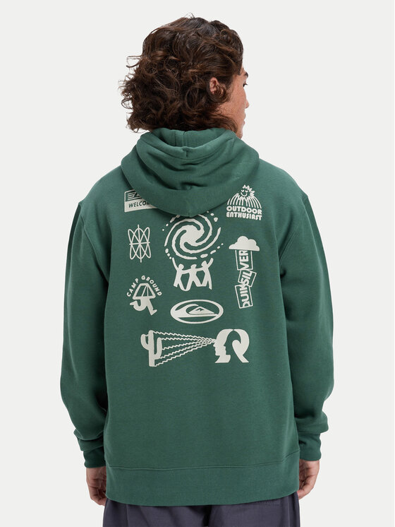 Quiksilver Quiksilver Mikina Salt Water Graphic EQYFT05126 Zelená Regular Fit