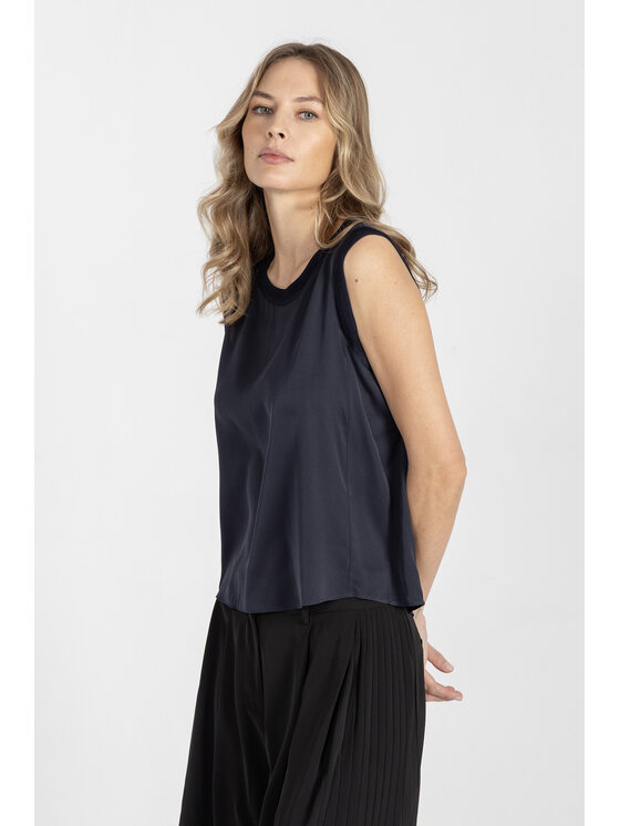 Deni Cler Milano Deni Cler Milano Top T-DC-0009-F2-80-58-1 Granatowy Regular Fit