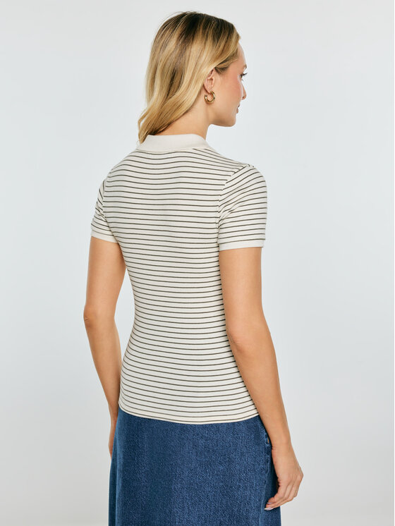 BIG STAR BIG STAR Polo RELLMA Kremowy Slim Fit