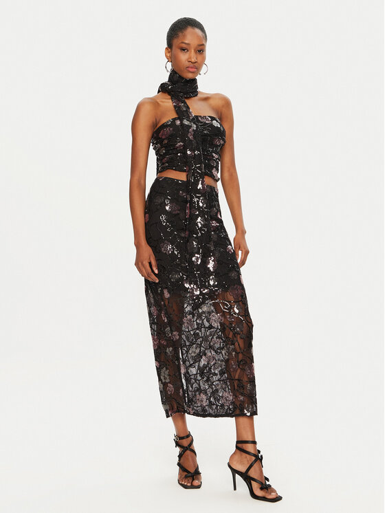 ROTATE ROTATE Gonna maxi 113310100 Nero Regular Fit