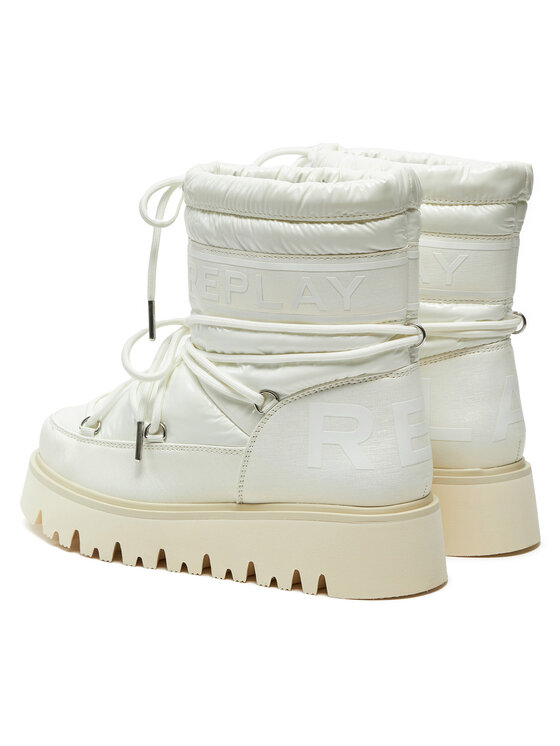 REPLAY REPLAY Снігоходи Shiny-Effect Harper United Lace-Up GWF4R.000.C0002T Білий