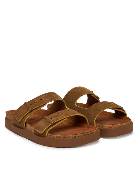 Tommy Hilfiger Tommy Hilfiger Nazouváky Cork Adjustable Suede Sandal FM0FM05869 Hnědá