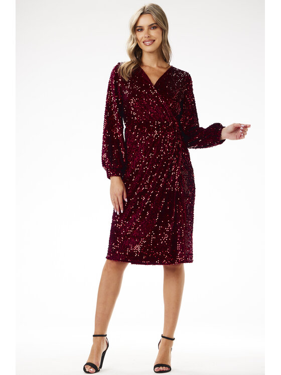 Awama Awama Abito da sera A699 Bordeaux Basic Fit