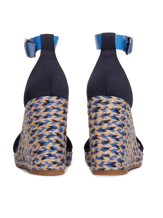 Tommy Hilfiger Tommy Hilfiger Espadrilles Colorful High Wedge Satin Sandal FW0FW07914 Tumši zils
