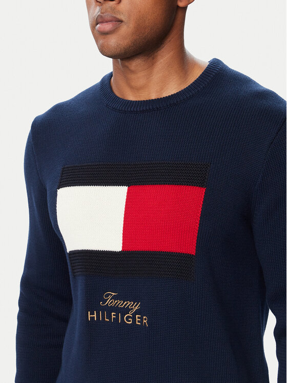 Tommy Hilfiger Tommy Hilfiger Sweter MW0MW44816 Granatowy Regular Fit