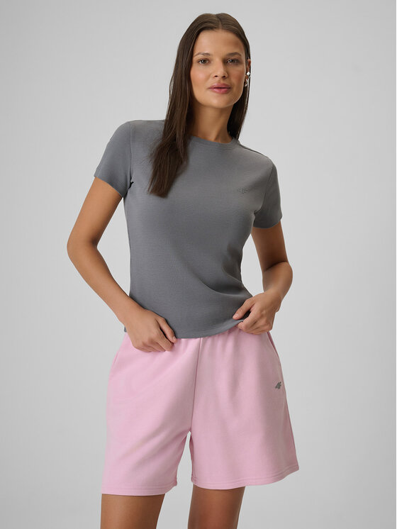 4F 4F T-Shirt BASIC+ Szary Slim Fit