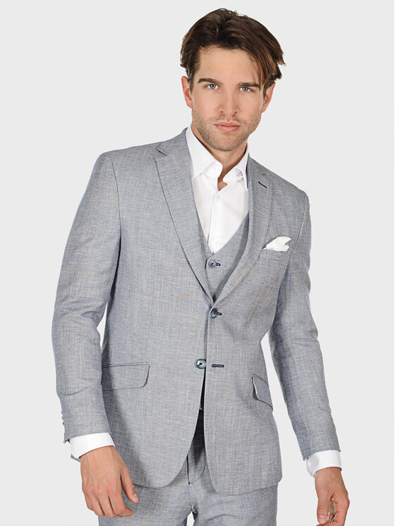 Evenemen Evenemen Marynarka OVO BLUE Szary Slim Fit