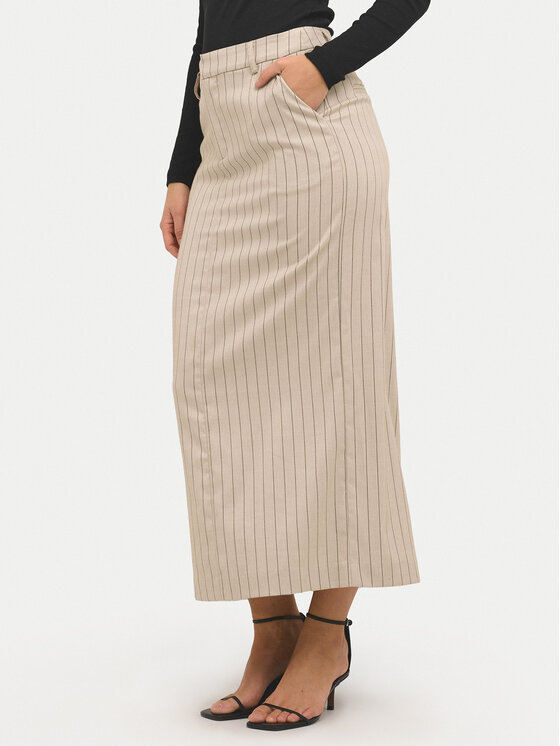 Kaffe Kaffe Spódnica midi Agathe 10508753 Beżowy Regular Fit