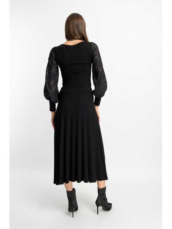 CLICK CLICK Spódnica midi 50-704 Czarny Comfortable Fit