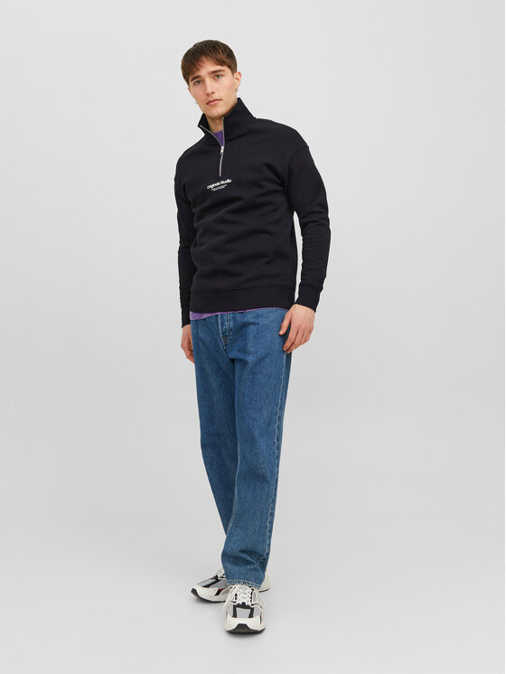Jack&Jones Jack&Jones Majica dugih rukava Vesterbro 12241777 Crna Relaxed Fit